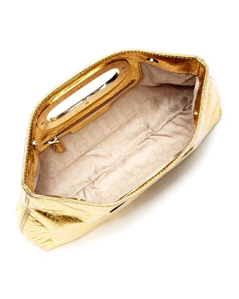 michael kors berkley clutch python